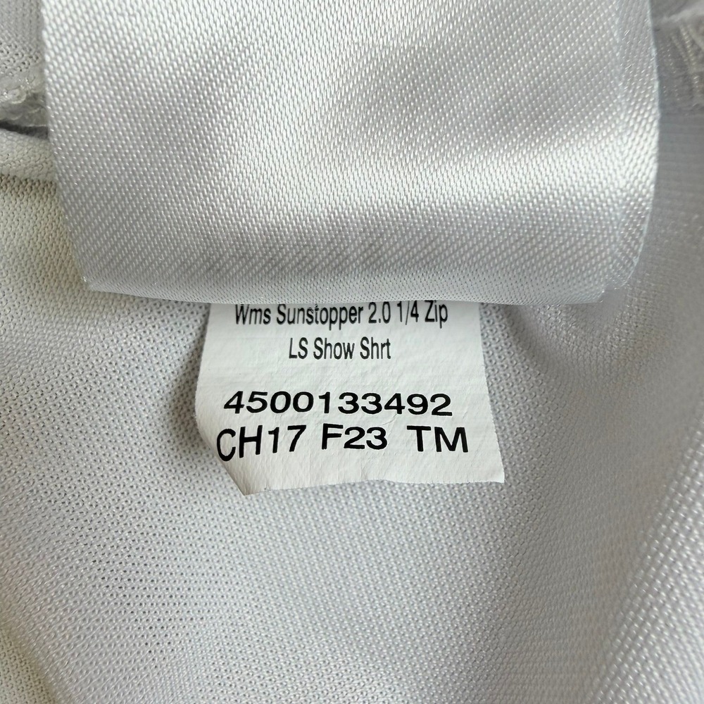Ariat Sunstopper Pro 2.0 Show Shirt Women Small White LS 1/4 Zip Mesh Panels - Picture 9 of 9